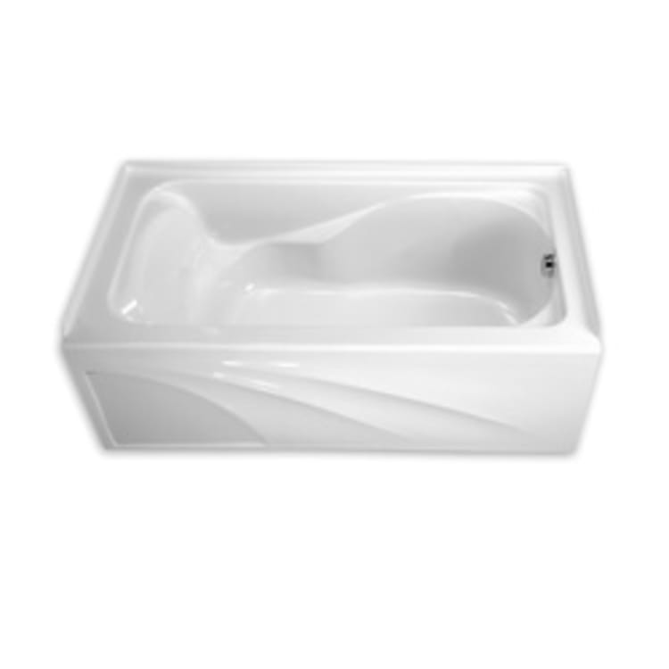American Standard 2776202.020 2776 Cadet®, Whirlpool, Rectangle Shape, 59-7/8 in L x 32 in W, Left Drain, White, Domestic