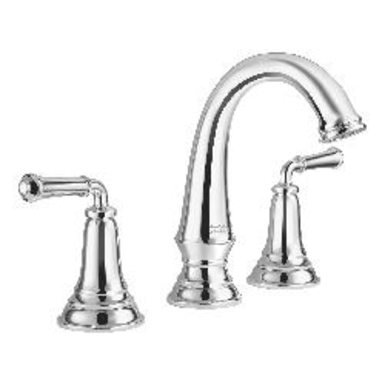 American Standard 7052807.002 Delancey® Widespread Lavatory Faucet, Residential, 1.2 gpm Flow Rate, 5-1/4 in H Spout, 8 in Center, Polished Chrome, 2 Handles, Brass Push Pop-Up Drain, Import