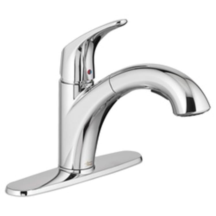 American Standard 7074100.002 Colony® Pro™ Single Control Kitchen Faucet With Pull Out Spray, 1.5 gpm, 3 Faucet Holes, Polished Chrome, 1 Handle, Import