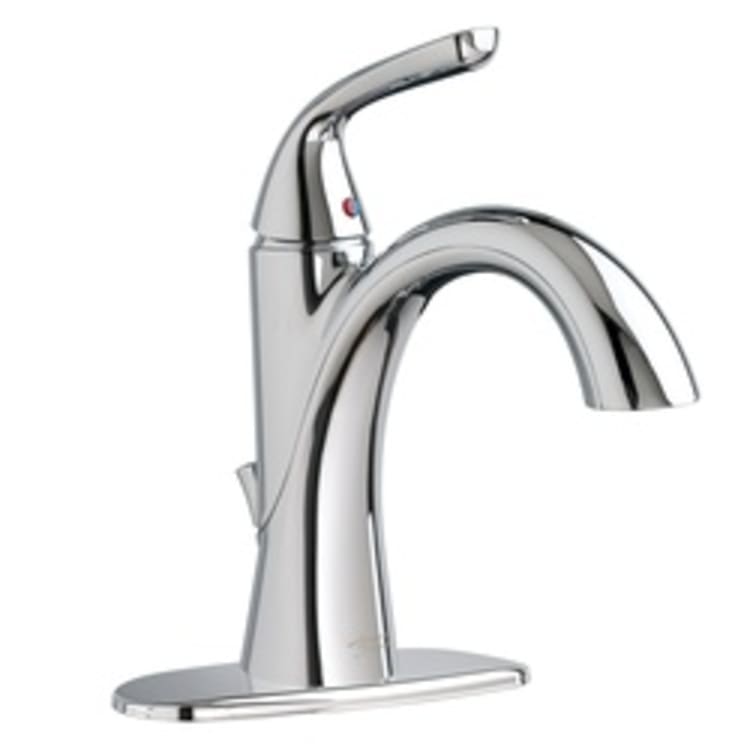 American Standard 7186101.002 Fluent® Single Control Lavatory Faucet, 1.2 gpm, 4-3/8 in H Spout, 1 Handle, Speed Connect® Pop-Up Drain, 1 Faucet Hole, Polished Chrome, Import