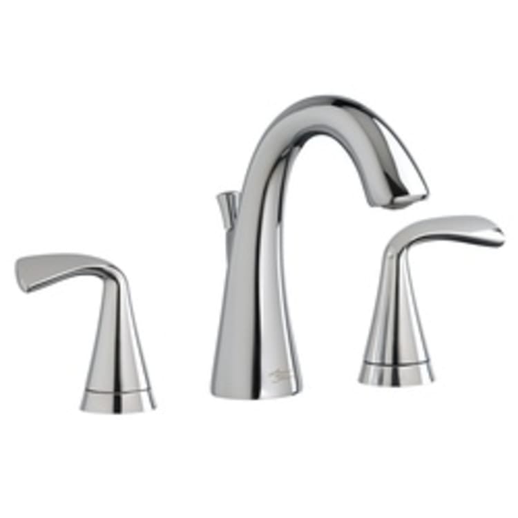 American Standard 7186.801.002 Fluent® Widespread Lavatory Faucet, 1.2 gpm, 4-1/4 in H Spout, 8 in Center, Polished Chrome, 2 Handles, Pop-Up Drain, Import