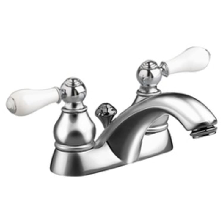 American Standard 7411.712.002 Hampton® Centerset Lavatory Faucet, Polished Chrome, 2 Handles, Metal Pop-Up Drain, 1.2 gpm Flow Rate
