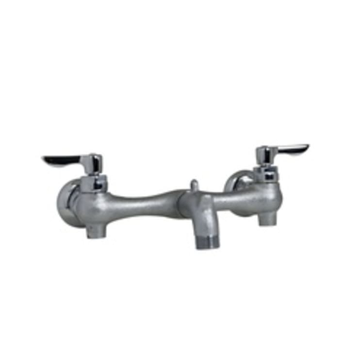 American Standard 8350.235.004 Exposed Yoke Utility Faucet, 2.2 gpm, 8 in Center, Rough Chrome, 2 Handles, Wall Mount, Domestic