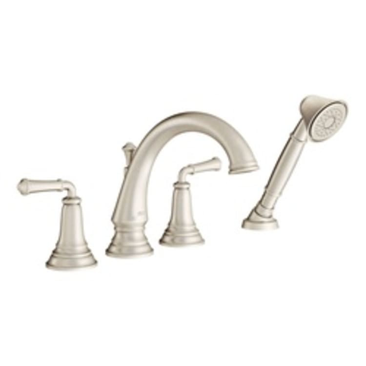 American Standard T052901.295 Delancey® Roman Tub Filler Trim, Residential, 8 to 12 in Center, Brushed Nickel, 2 Handles, Import