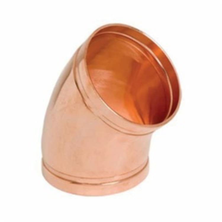 Gruvlok® 0880000344 FIG 6051 45 deg Tube Elbow, 4 in Nominal, Grooved End Style, Copper, Import