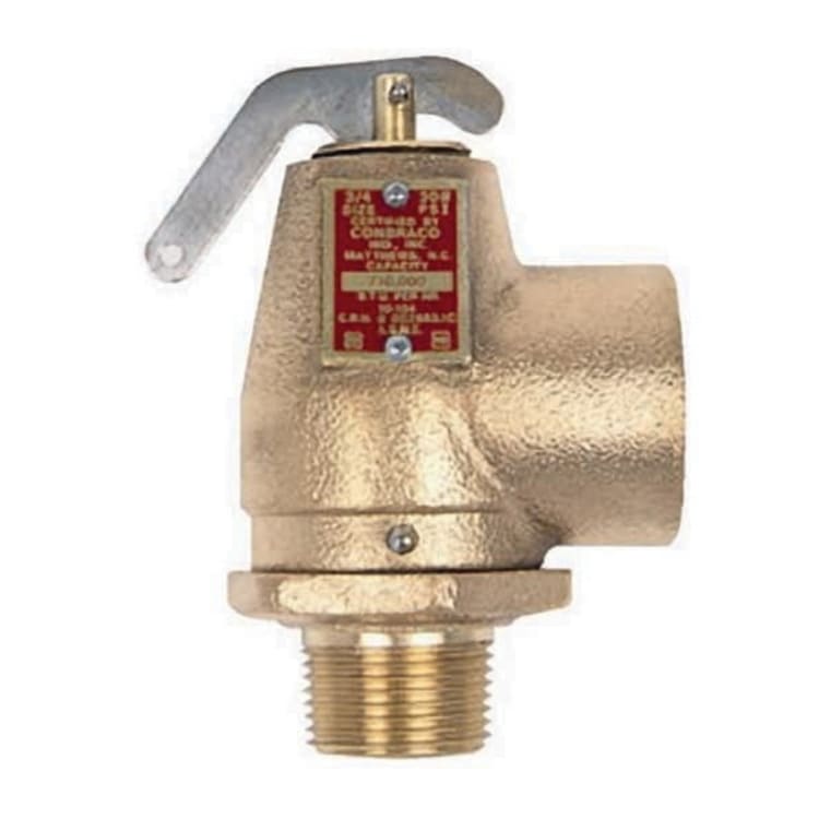 Apollo™ 1030110 10-300 Safety Relief Valve, 3/4 in, MNPT x FNPT, 43 psig, Bronze Body, Domestic