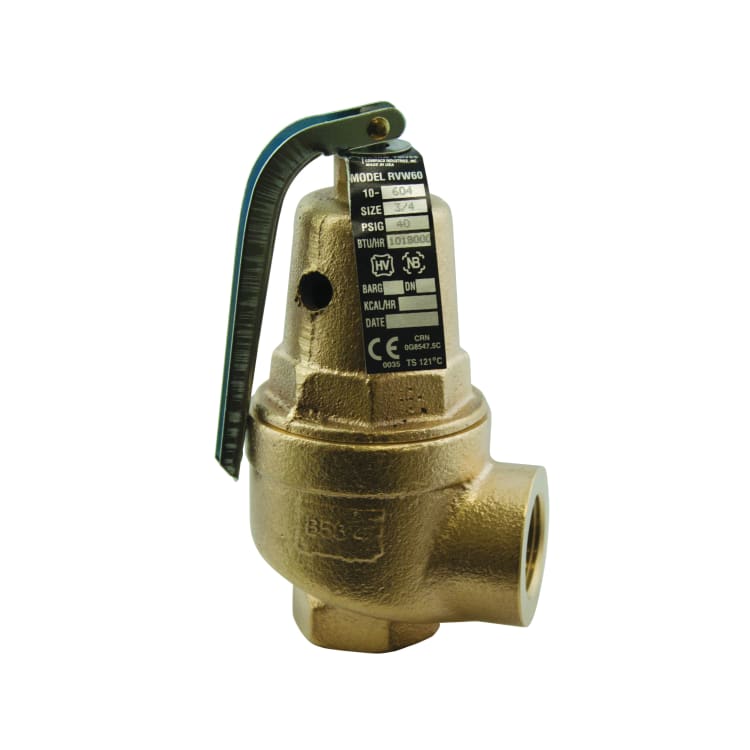 Apollo™ 1060405 10-600 Safety Relief Valve, 3/4 in, FNPT, 30 psig Set, Bronze Body, Domestic