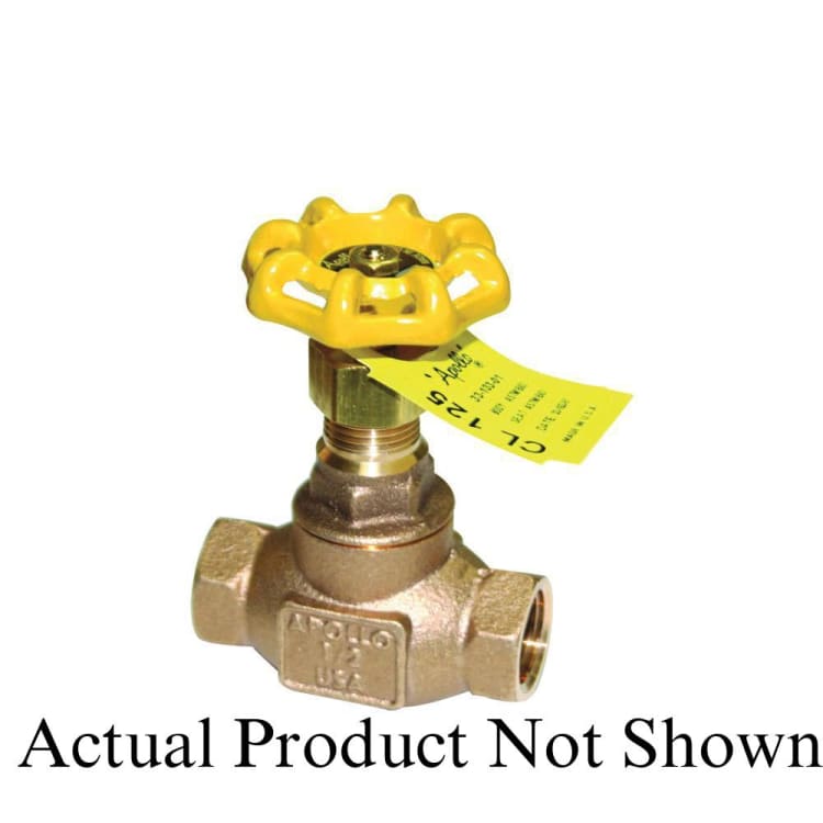 Apollo™ 33-164-01 33 Series Globe Valve, 3/4 in, NPT, 125 lb, Bronze Body, Hand Wheel Actuator, Domestic