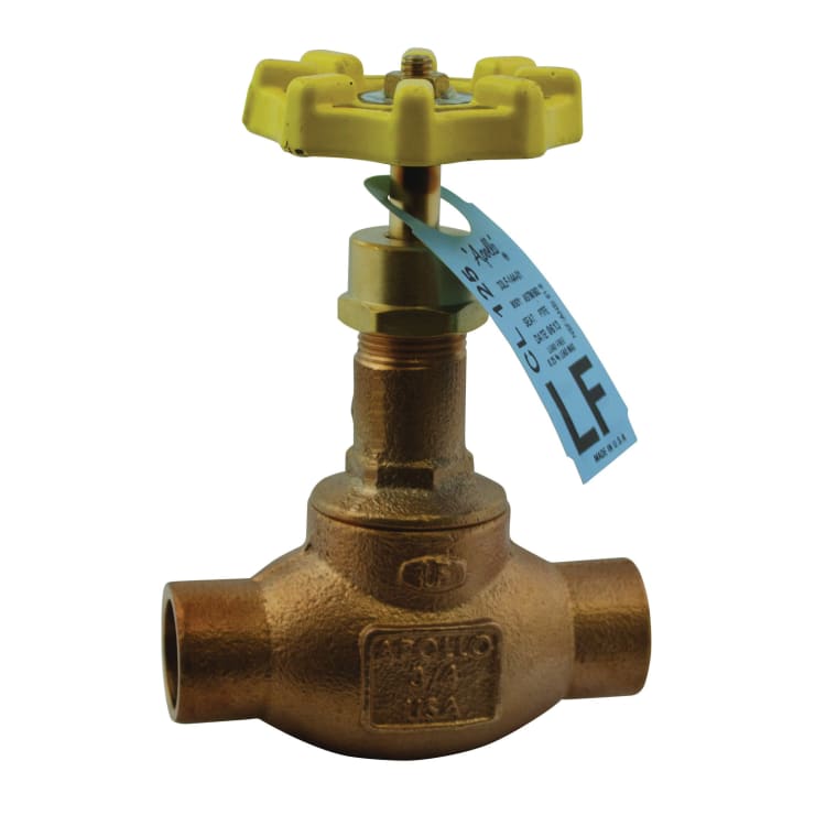 Apollo™ 33LF14401 120S-LF Globe Valve, 3/4 in Nominal, Solder End Style, 125 lb, Bronze Body, Handwheel Actuator, Domestic