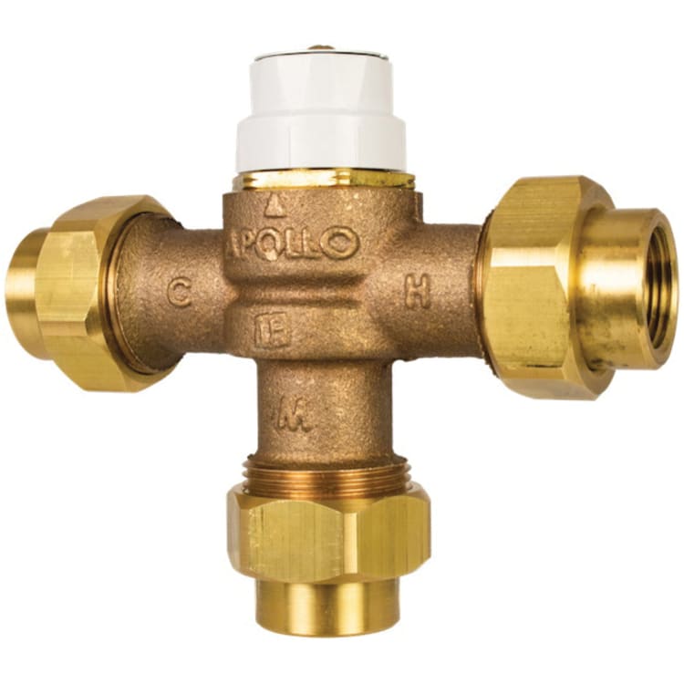 Apollo™ 34BLF314T Thermostatic Mixing Valve, 3/4 in, FNPT, 150 psig, 0.5 gpm, Bronze Body, Domestic