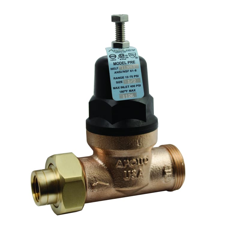 Apollo™ APOLLOXPRESS® 36ELF-104-01PR Lead Free Pressure Reducing Valve, 3/4 in, Press, 15 to 75 psi, Bronze Body, Domestic