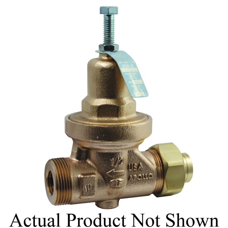 Apollo™ 36LF10701 Direct Acting Pressure Reducing Valve, 1-1/2 in, Single Union NPT, 25 to 75 psig, Bronze Body, Domestic