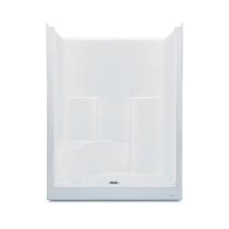 Aquatic 1603STSR-WH Everyday 1-Piece Shower Stall, 60 in W x 76 in H, AcrylX™ Acrylic, White, Domestic