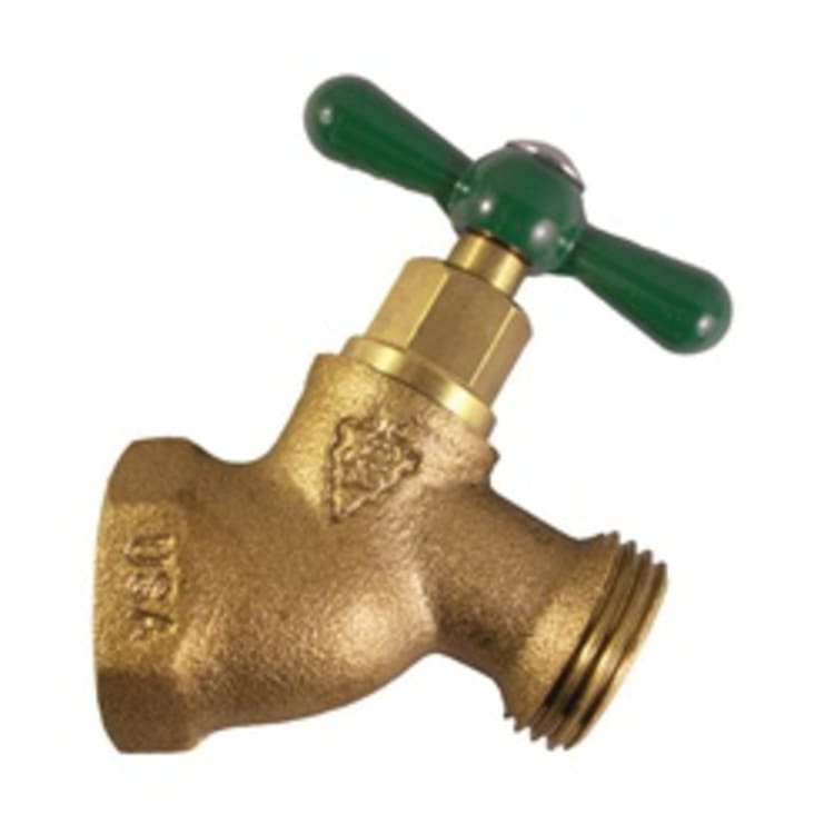 Arrowhead Brass 353LF Heavy Duty No-Kink Hose Bib, 1/2 x 3/4 in Nominal, FNPT x Hose End Style, Red Brass Body, T-Handle Actuator