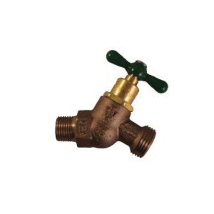 Arrowhead Brass 361LF Heavy Duty Arrow-Breaker No-Kink Hose Bib, 3/4 in Nominal, MNPT End Style, Red Brass Body, Handle Actuator