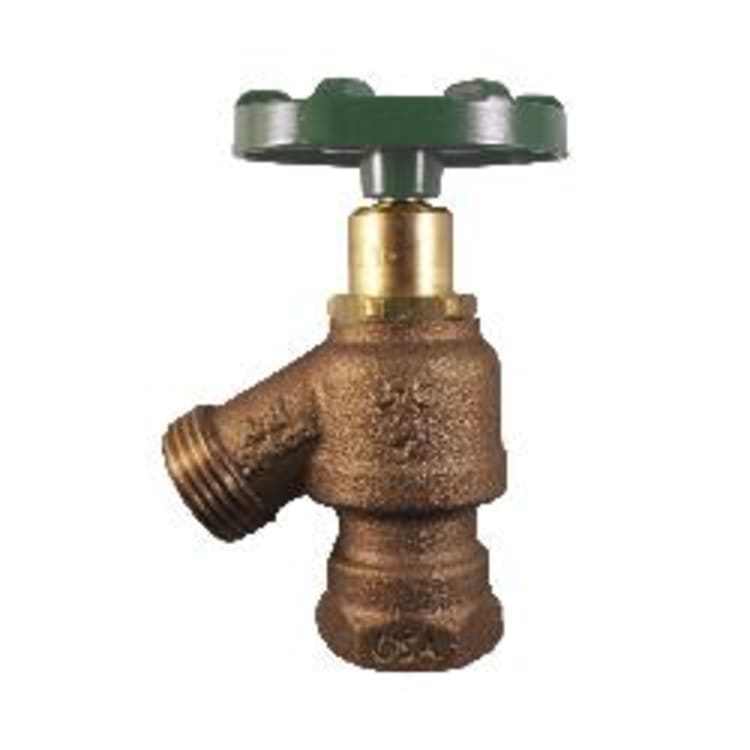 Arrowhead Brass Arrow-Breaker® 965LF Garden Valve With Built-In Vacuum Breaker, 1/2 x 3/4 in Nominal, FNPT Nested Thread x Hose Thread End Style, Bronze Alloy Body, Green Oval Handle Actuator, Domestic