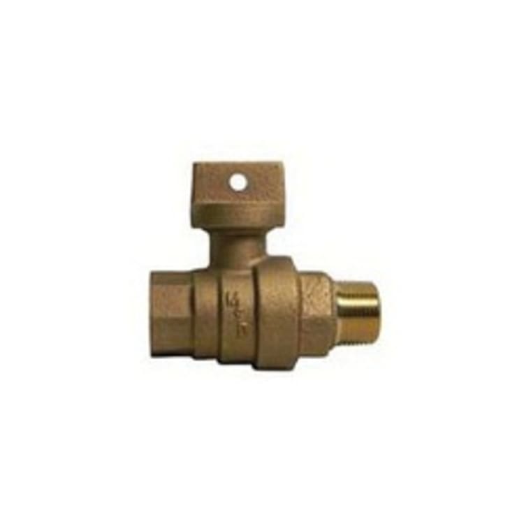 A.Y. McDonald 5132-182 Regular Pattern Ball Style Curb Stop, 2 in Nominal, MNPT x FNPT End Style, Brass Body, EPDM Softgoods