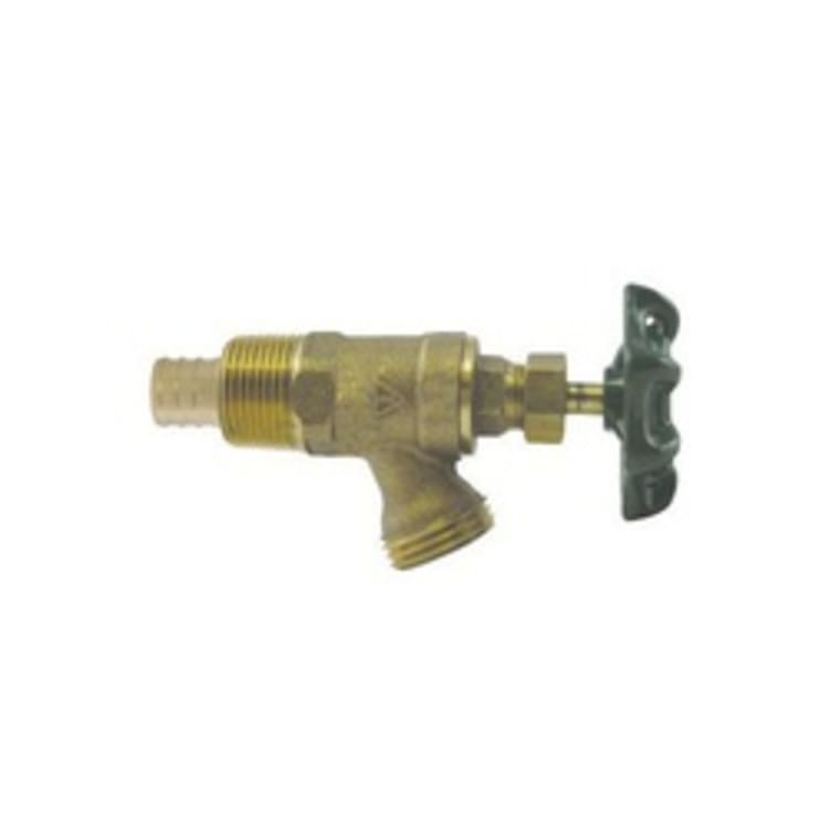 McDonald® 5420-200 72008P Boiler Drain Valve, 1/2 in, MNPT/PEX x Male Garden Hose Thread, 125 psi WOG, Brass Body