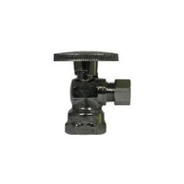 A.Y. McDonald 5421-233, 72082T Angle 1/4 Turn Supply Stop, 1/2 x 3/8 in Nominal, FNPT x Compression, 125 psi, Brass Body, Polished Chrome, Import