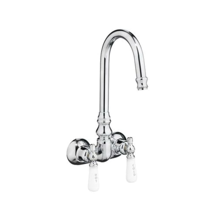 Barclay 4052-PL-CP Clawfoot Tub Filler, 3.6 gpm Flow Rate, 3-3/8 in Center, Polished Chrome, 2 Handles, Import