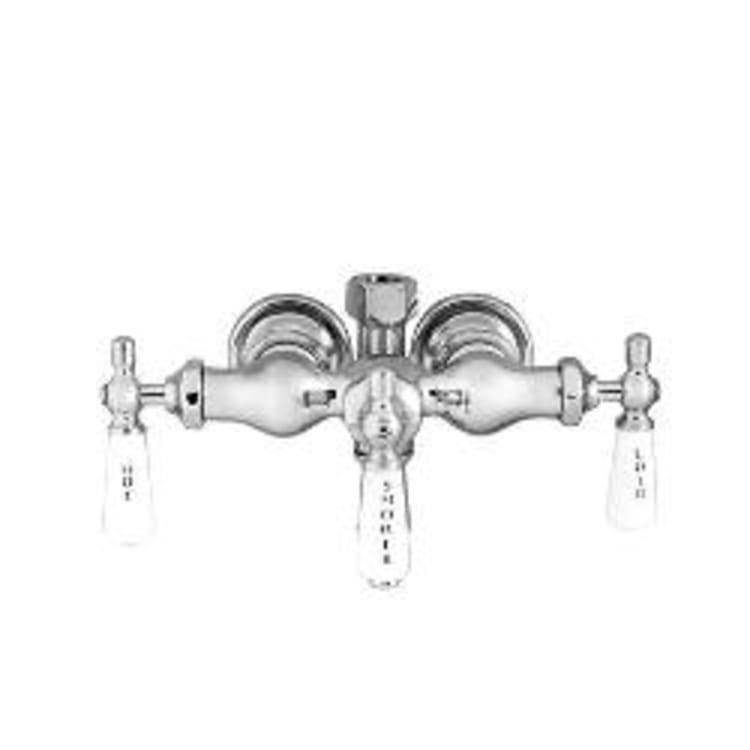 Barclay 4072-PL-CP Clawfoot Tub Filler With Diverter, 3.34 gpm Flow Rate, 3-3/8 in Center, Polished Chrome, 3 Handles, Import