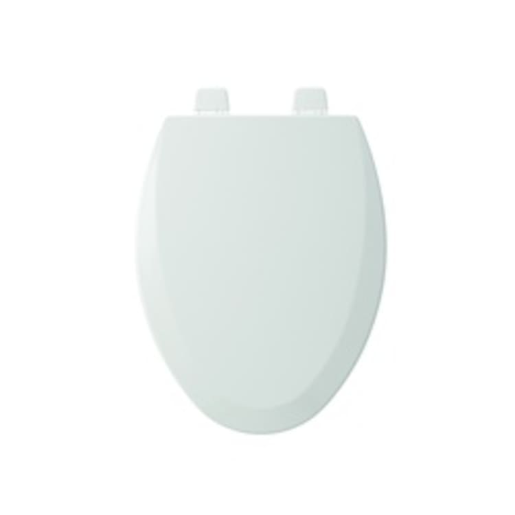 Bemis® 1500TTT 000 Toilet Seat With Cover, Elongated Bowl, Closed Front, Molded Wood, White, Adjustable Hinge, Domestic