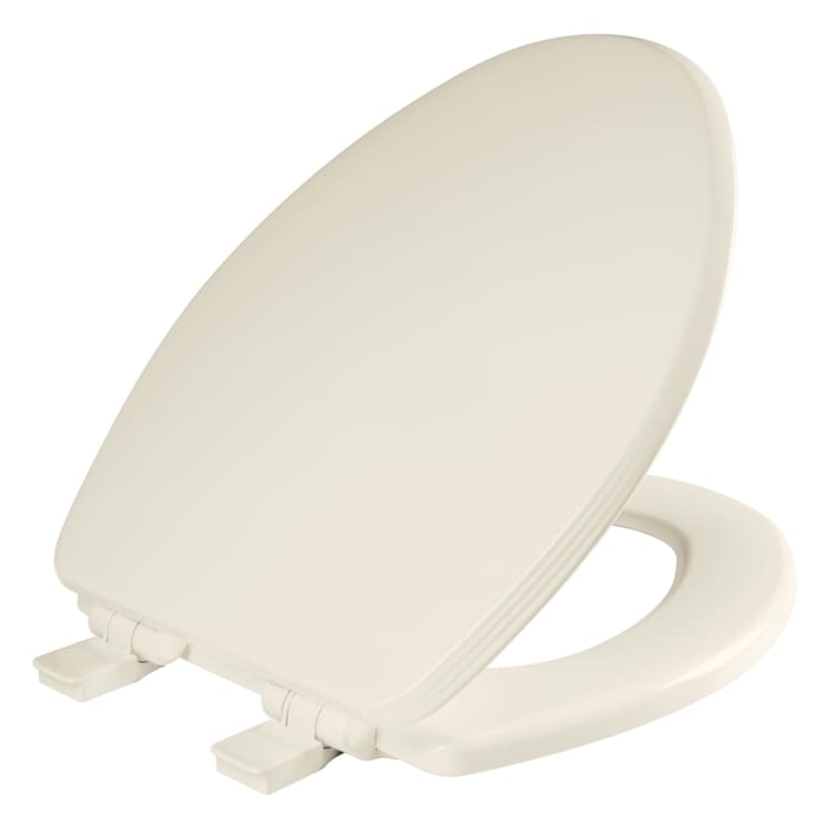 Bemis® 1600E4 346 Standard Toilet Seat With Cover, Ashland™, Elongated Bowl, Closed Front, Wood, Enamel High Gloss/Biscuit, Adjustable Hinge, Domestic