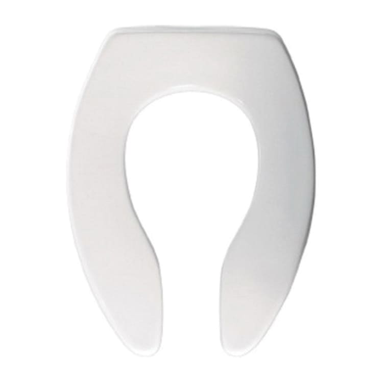 Bemis® 1655CT 000 Extra Heavy Duty Toilet Seat, Elongated Bowl, Open Front, Plastic, White, Non Self-Sustaining Hinge, Domestic