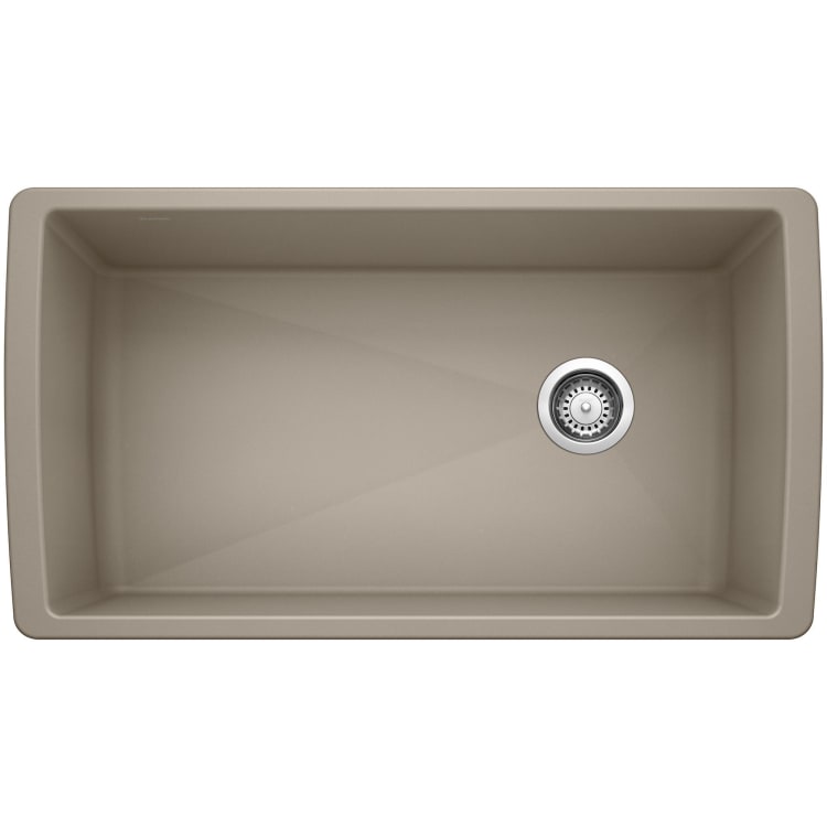 Blanco 441765 DIAMOND™ SILGRANIT® II Super Single Bowl Composite Sink, Truffle, Rectangle Shape, 30-1/2 in L x 16-1/2 in W x 9-1/2 in D Bowl, 33-1/2 in L x 18-1/2 in W, Under Mount, Granite