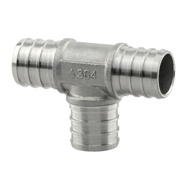 Boshart Industries SSPEX-T070505 Tee, 3/4 x 1/2 x 1/2 in Nominal, PEX End Style, 304 Stainless Steel, Import