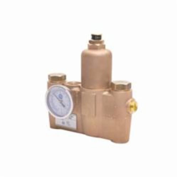 Bradley® Navigator® S19-2150 Adjustable Thermostatic Mixing Valve, 3/4 x 1 in Nominal, NPT End Style, 125 psi Pressure, 3 to 30.5 gpm Flow, Brass Body, Domestic