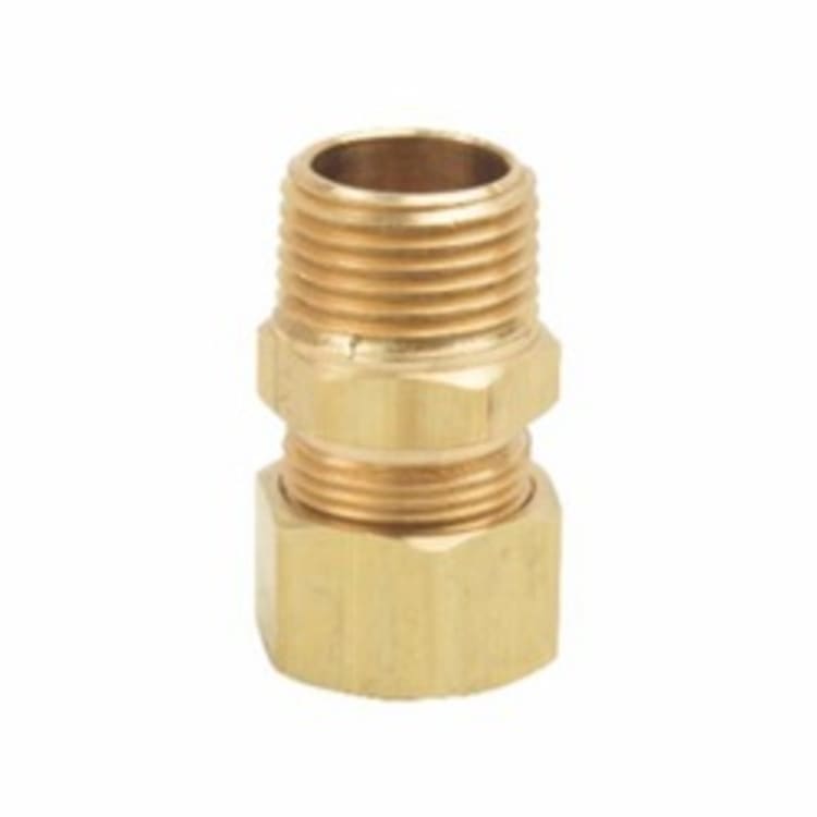 BrassCraft® 68-10-8X Pipe Reducer Adapter, 5/8 x 1/2 in, Compression x MNPT, Brass, Rough Brass