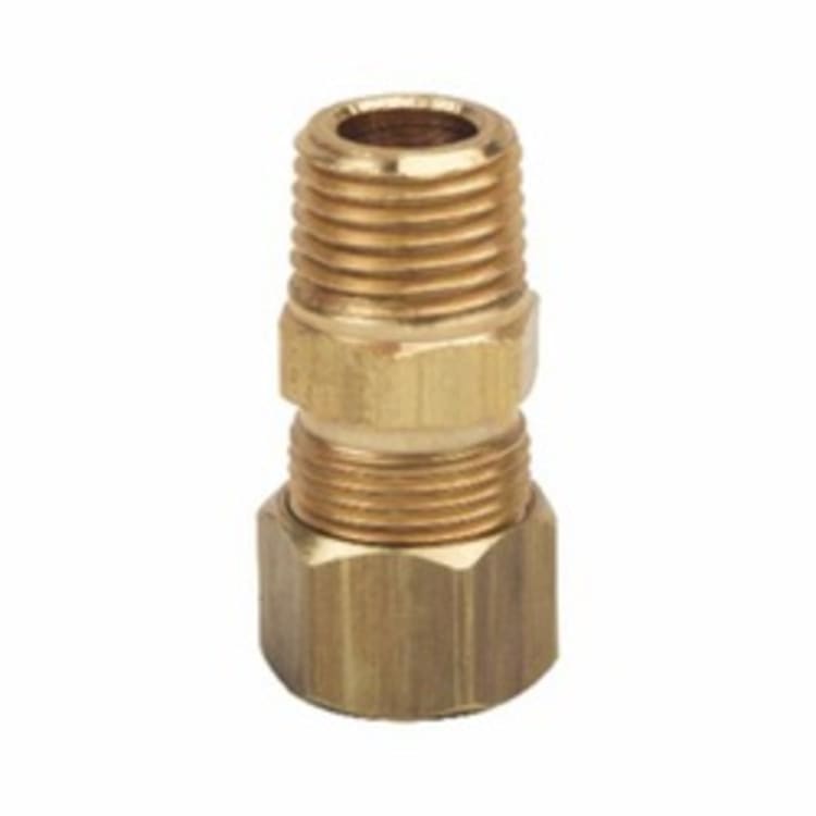 BrassCraft® 68-6-4X Pipe Reducer Adapter, 3/8 x 1/4 in, Compression x MNPT, Brass, Rough Brass