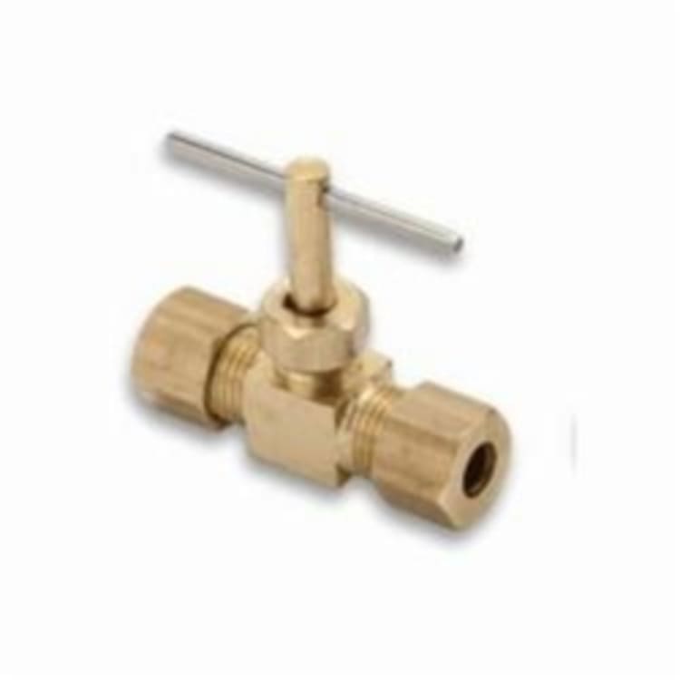 BrassCraft® NV105-4X Straight Needle Valve, 1/4 in Nominal, Compression End Style, Brass Body, Import