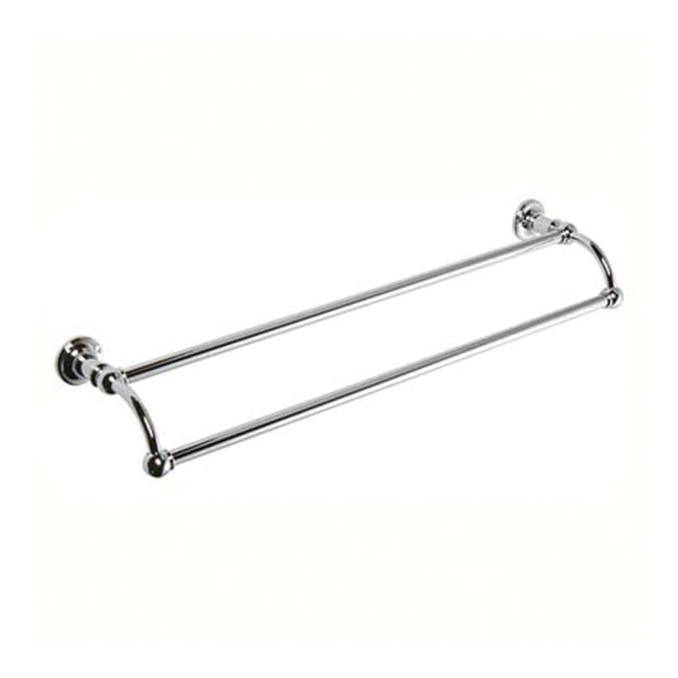 Ginger® 4522-24/PC Columnar® Double Towel Bar, 24 in L Bar, 6 in OAD x 3.8 in OAH, Solid Brass