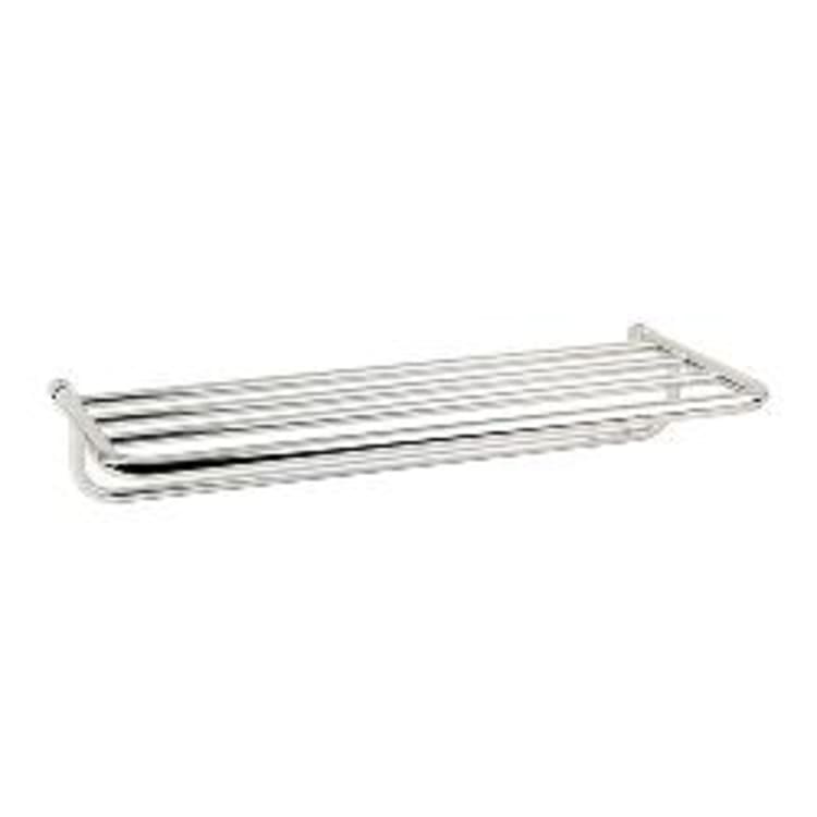 Ginger® XX43-24/PC Universal Hotel Shelf Frame With Integral Towel Bar, 24 in OAL x 10.74 in OAD x 3.94 in OAH, Solid Brass