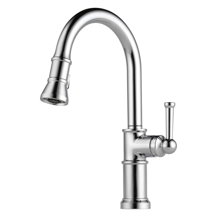 Brizo® 63025LF-PC Artesso® Kitchen Faucet, 1.8 gpm Flow Rate, Polished Chrome, 1 Handles, 1 Faucet Holes, Function: Traditional, Domestic, Commercial