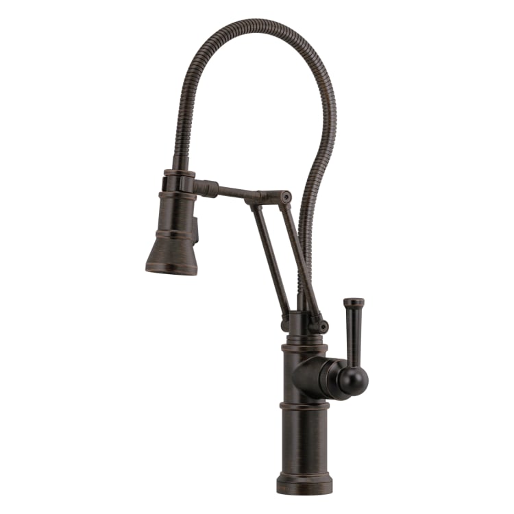 Brizo® 63125LF-RB Artesso® Pull-Down Articulating Kitchen Faucet With Finished Hose, 1.8 gpm Flow Rate, Venetian Bronze, 1 Handle, 1 Faucet Hole, Function: Traditional, Domestic, Commercial