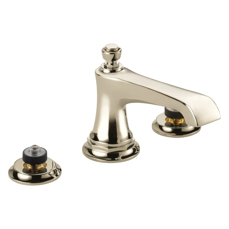 Brizo® 65360LF-PNLHP-ECO Rook™ Widespread Lavatory Faucet, Commercial, 1.2 gpm Flow Rate, 3 in H Spout, 6 to 16 in Center, Polished Nickel, Pop-Up Drain, Import