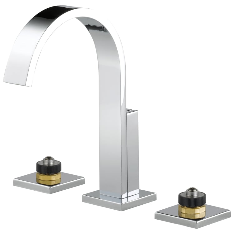 Brizo® 65380LF-PCLHP Widespread Lavatory Faucet, Siderna®, Commercial, 1.5 gpm Flow Rate, 5-27/32 in H Spout, 6 to 16 in Center, Polished Chrome, Pop-Up Drain, Import