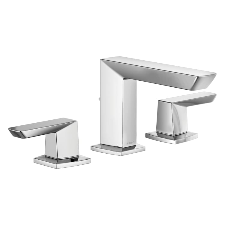 Brizo® 65388LF-PC Vettis™ Widespread Lavatory Faucet, 1.5 gpm, 4-7/8 in H Spout, 6 to 16 in Center, Polished Chrome, 2 Handles, Metal Pop-Up Drain, Domestic