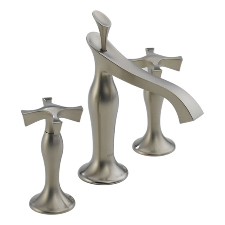 Brizo® 65390LF-BNLHP RSVP® Widespread Lavatory Faucet, 1.5 gpm, 3-13/16 in H Spout, 16 in Center, Brushed Nickel, Pop-Up Drain, Domestic, Commercial