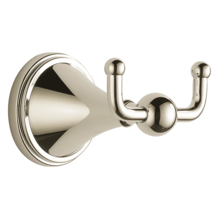 Brizo® 69535-PN Traditional Robe Hook, 2 Hooks, 2-13/16 in OAW x 3-5/8 in OAD, Zinc, Import