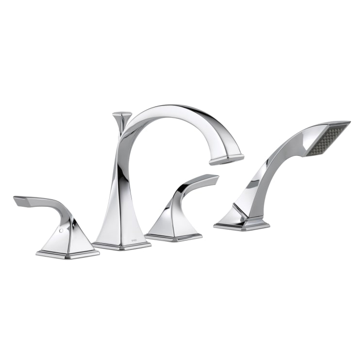 Brizo® T67430-PC Roman Tub Trim, Virage®, 18.5 gpm Flow Rate, 10 to 16 in Center, Polished Chrome, 2 Handles, Function: Traditional, Import