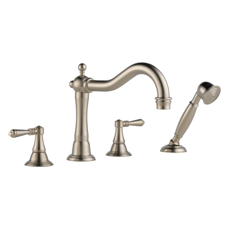 Brizo® T67436-BN Roman Tub Trim, Tresa®, Residential, 2 gpm Flow Rate, 9 to 16 in Center, Brushed Nickel, 2 Handles, Function: Traditional, Domestic