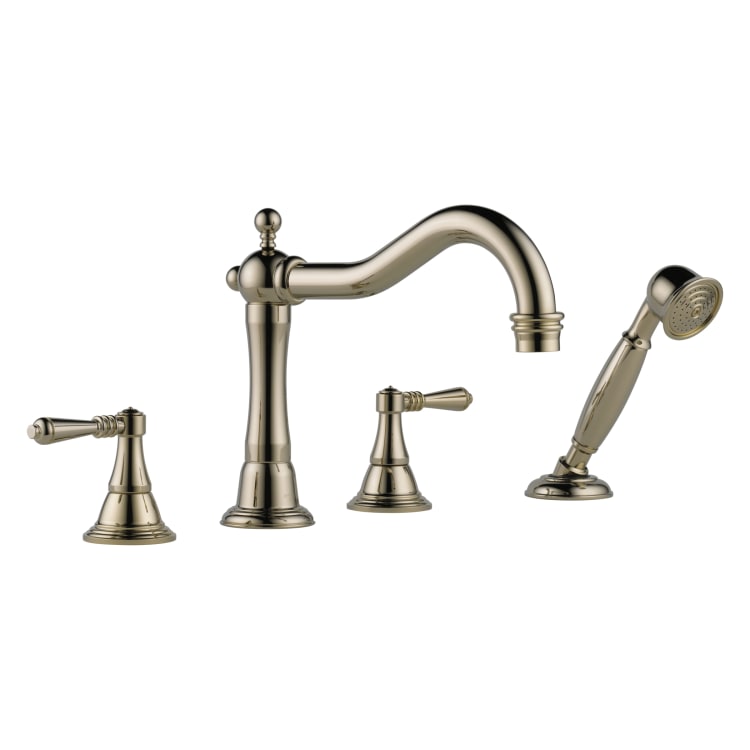 Brizo® T67436-PN Roman Tub Trim, Tresa®, Residential, 2 gpm Flow Rate, 9 to 16 in Center, Polished Nickel, 2 Handles, Function: Traditional, Domestic