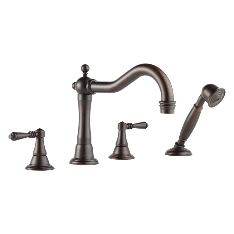 Brizo® T67436-RB Roman Tub Trim, Tresa®, Residential, 2 gpm Flow Rate, 9 to 16 in Center, Venetian Bronze, 2 Handles, Function: Traditional, Domestic