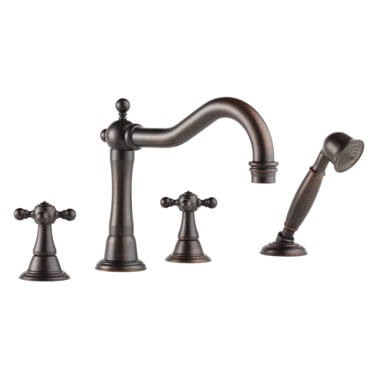 Brizo® T67438-RB Roman Tub Trim, Tresa®, 2 gpm Flow Rate, 9 to 16 in Center, Venetian Bronze, 2 Handles, Function: Traditional, Domestic