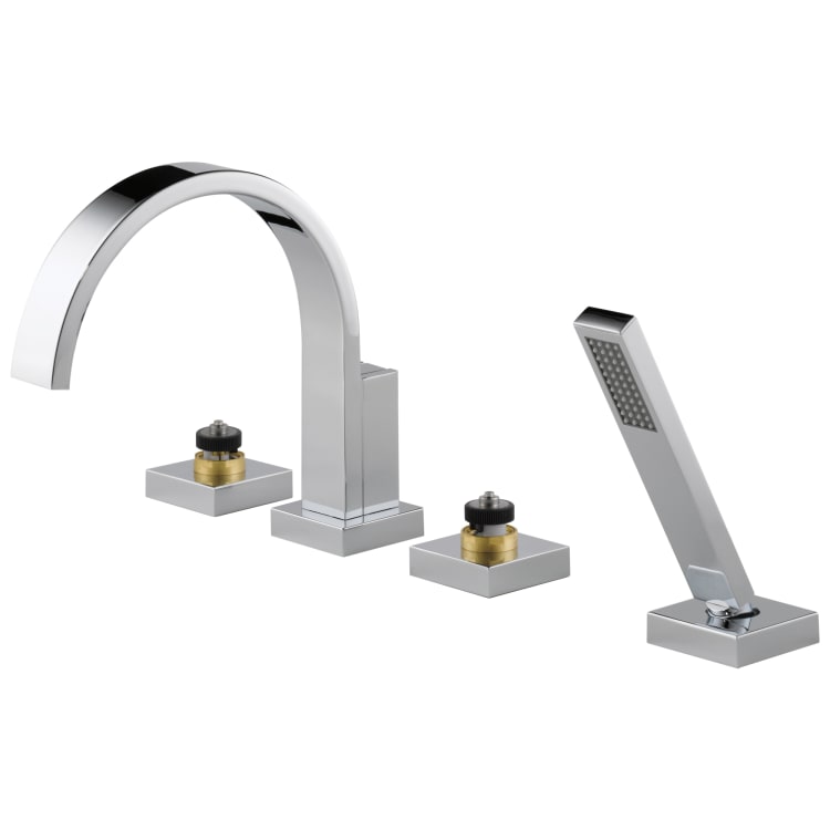 Brizo® T67480-PCLHP Roman Tub Trim, Siderna®, 18 gpm Flow Rate, 10 to 16 in Center, Polished Chrome, 2 Handles, Function: Traditional, Import