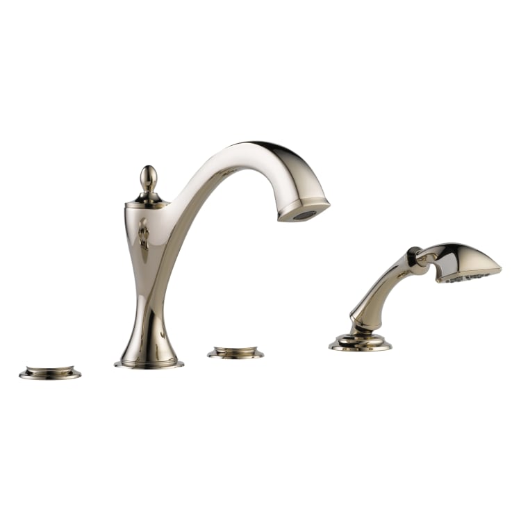 Brizo® T67485-PNLHP Roman Tub Trim, Charlotte®, 10 to 16 in Center, Polished Nickel, 2 Handles, Function: Traditional, Import